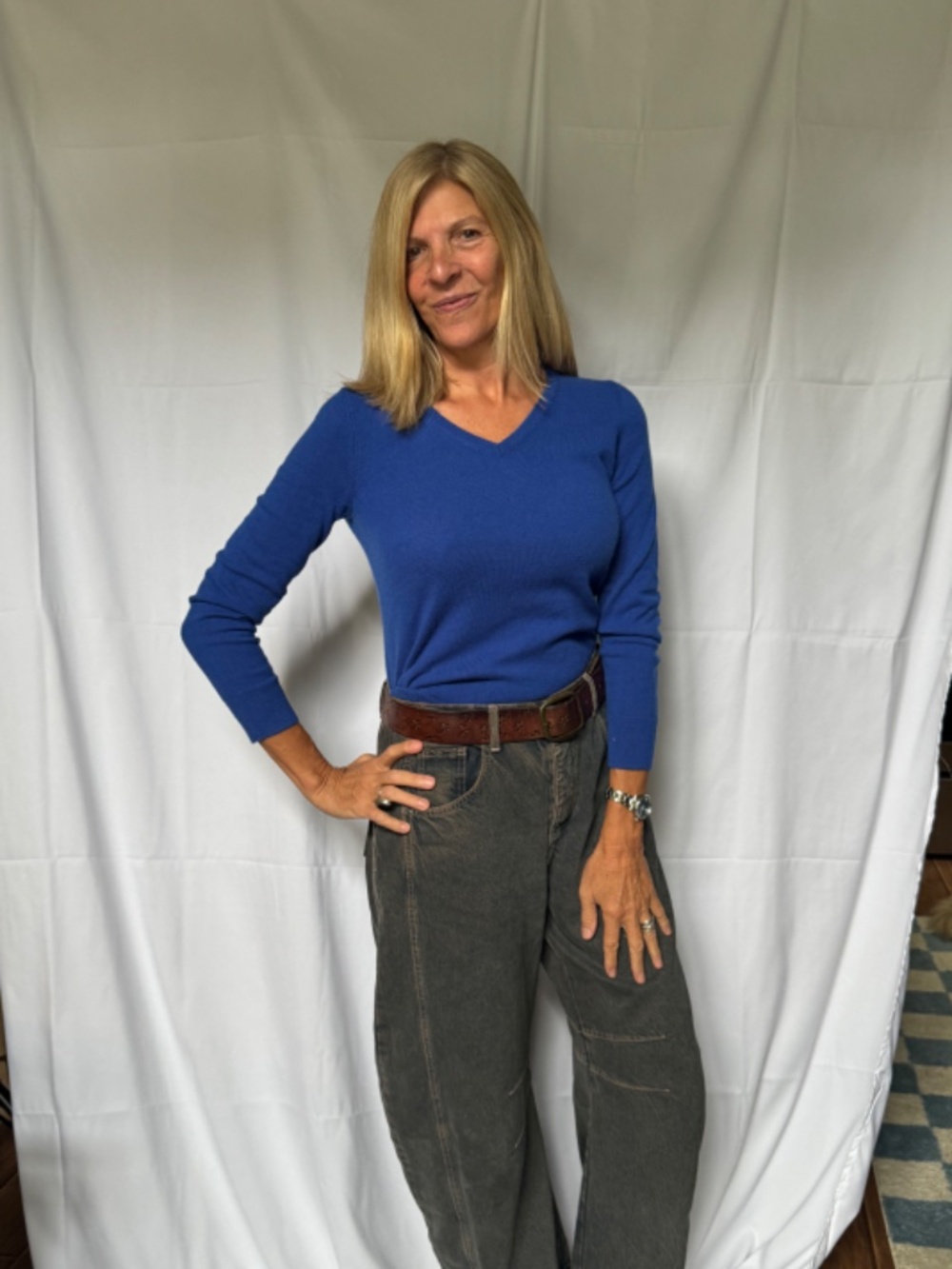 Talbots 100% Cashmere V-Neck Sweater Blue Size XS NWOT